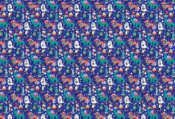 Blue Dino Christmas Wrapping Paper