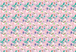 Pink Dino Christmas Wrapping Paper